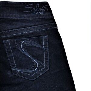 Silver Jeans Suki Skinny Dark Blue Jeans Stretch New Condition Size 25 Long